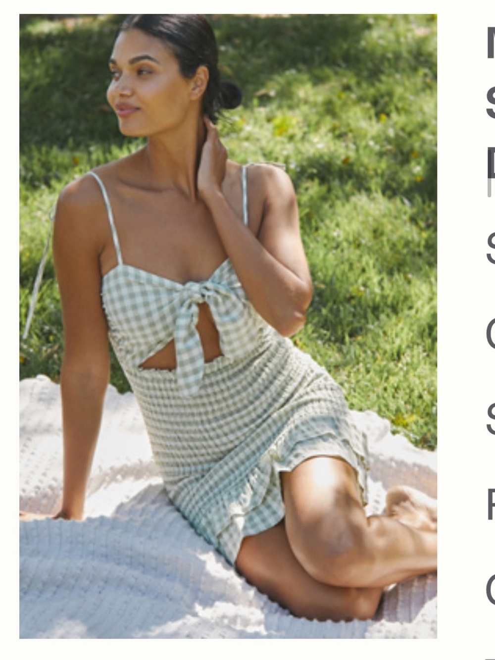 Anthropologie MABLE GINGHAM SMOCKED MINI DRESS